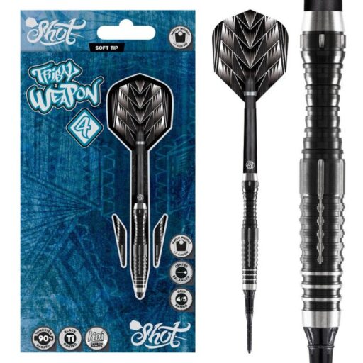 Shot Tribal Weapon 4 Black 90% Centre Weight 20g Softtip
